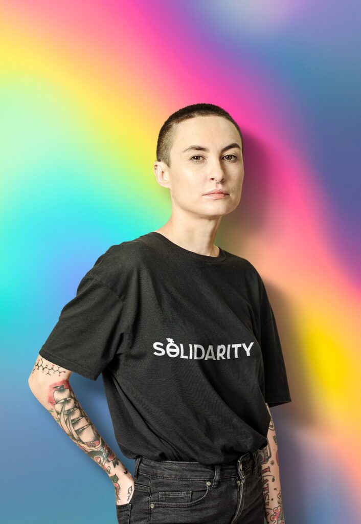 Solidarity Diversity Branding Logo Its Ok To Be Weird Woman Posing