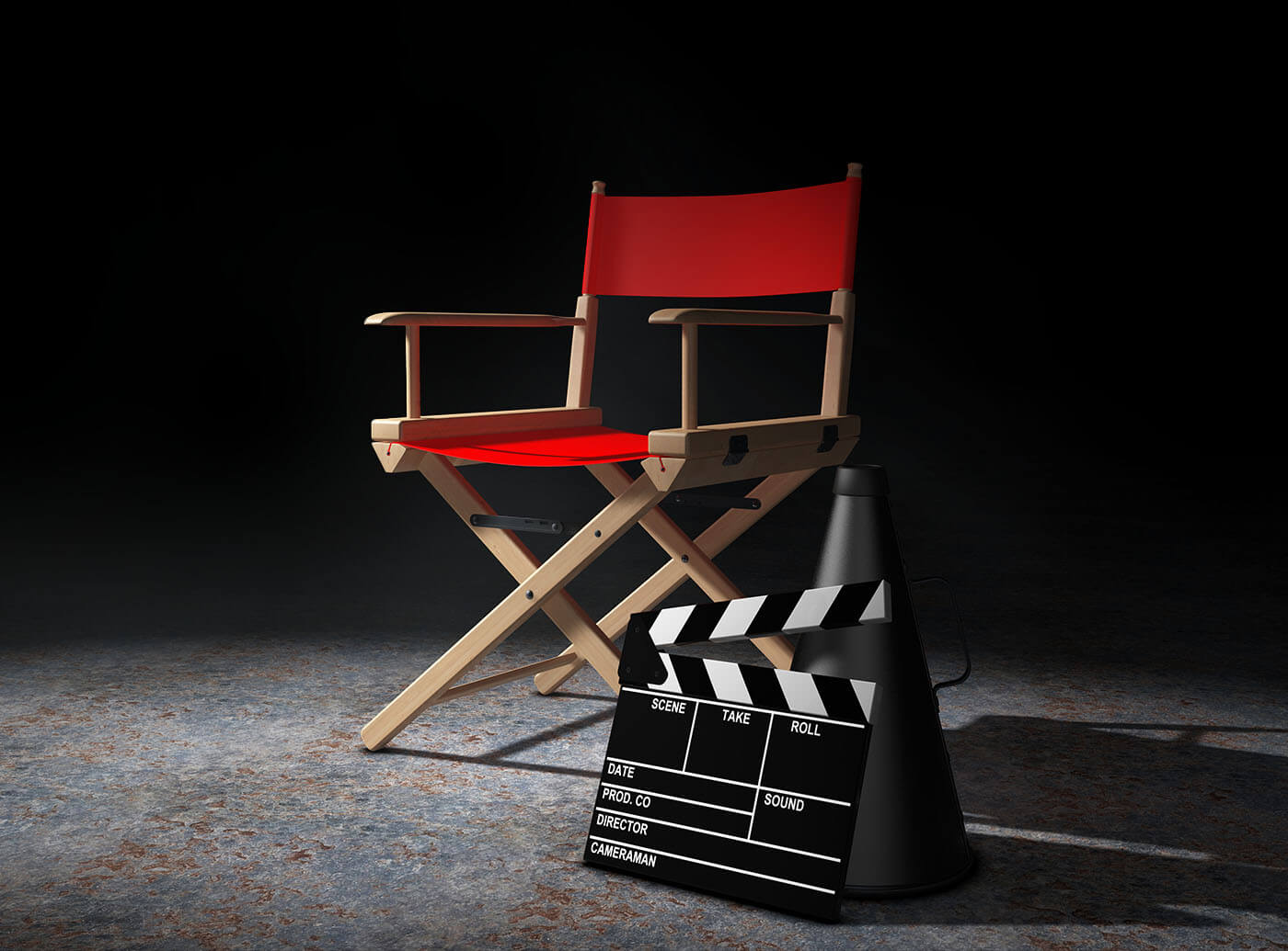 Filmwork Actors Chair Dark Mystery Background