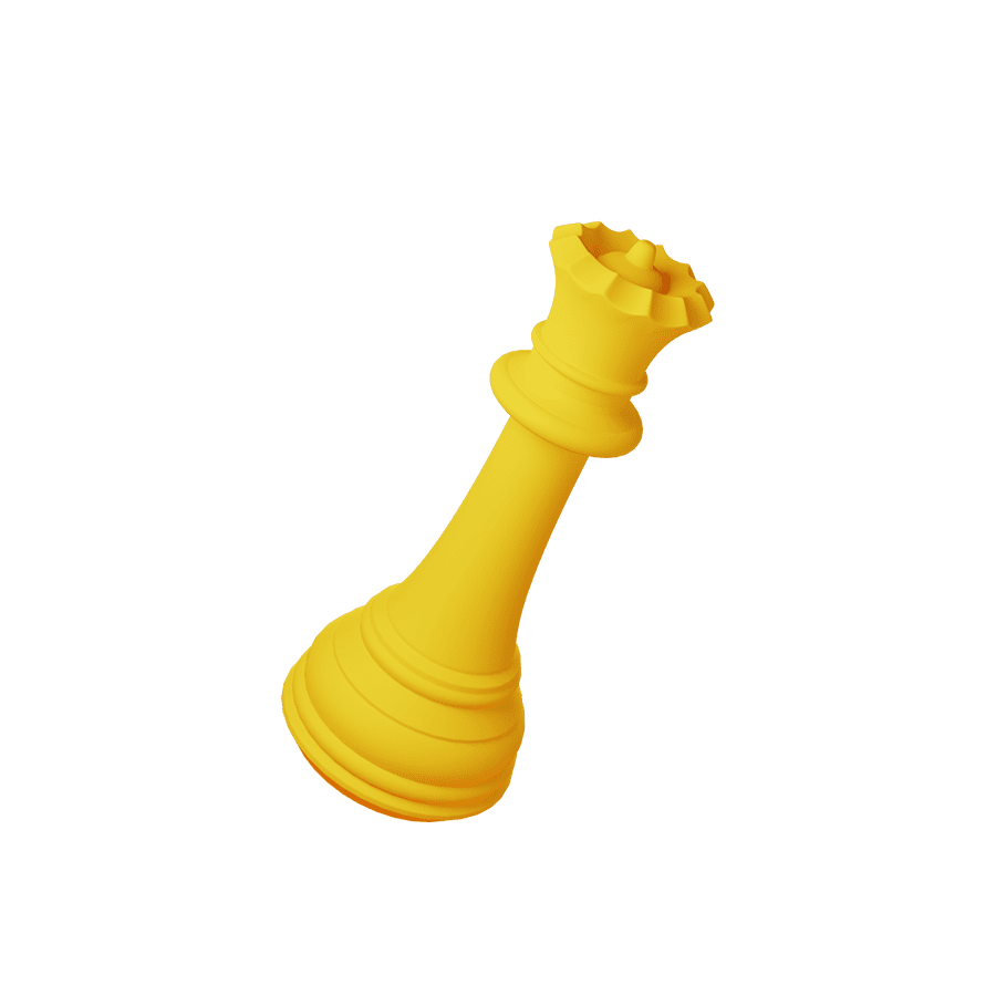 3d Yellow Icon Strategy Chess Queen