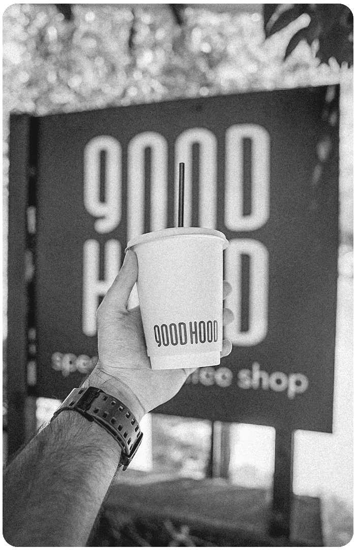 Goodhood Coffee Shop Lifestyle Hand Holding Branded Coffee